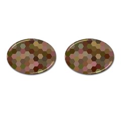 Brown Background Layout Polygon Cufflinks (oval)