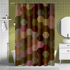 Brown Background Layout Polygon Shower Curtain 48  X 72  (small)  by Sapixe