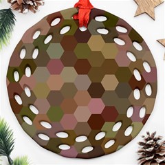 Brown Background Layout Polygon Ornament (round Filigree) by Sapixe