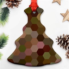 Brown Background Layout Polygon Christmas Tree Ornament (two Sides) by Sapixe