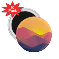 Image Sunset Landscape Graphics 2 25  Magnets (10 Pack)  by Sapixe