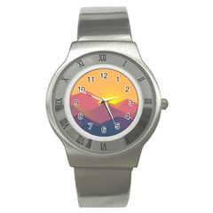 Image Sunset Landscape Graphics Stainless Steel Watch by Sapixe