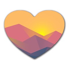 Image Sunset Landscape Graphics Heart Mousepads by Sapixe