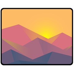 Image Sunset Landscape Graphics Fleece Blanket (medium)  by Sapixe