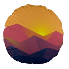 Image Sunset Landscape Graphics Large 18  Premium Round Cushions by Sapixe