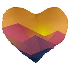 Image Sunset Landscape Graphics Large 19  Premium Heart Shape Cushions by Sapixe