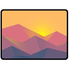 Image Sunset Landscape Graphics Double Sided Fleece Blanket (large)  by Sapixe