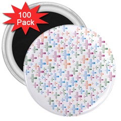 Heart Colorful Transparent Religion 3  Magnets (100 Pack) by Sapixe