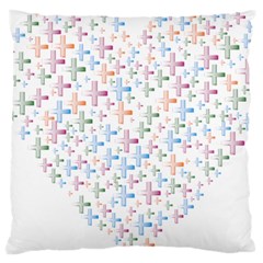 Heart Colorful Transparent Religion Large Cushion Case (one Side) by Sapixe