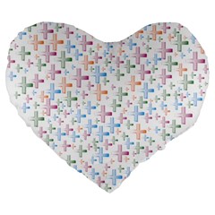 Heart Colorful Transparent Religion Large 19  Premium Heart Shape Cushions