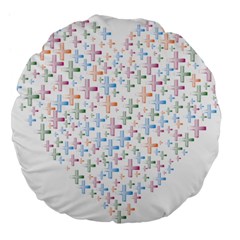 Heart Colorful Transparent Religion Large 18  Premium Flano Round Cushions by Sapixe