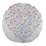 Heart Colorful Transparent Religion Large 18  Premium Flano Round Cushions Front