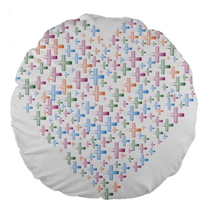 Heart Colorful Transparent Religion Large 18  Premium Flano Round Cushions