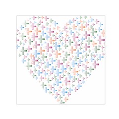 Heart Colorful Transparent Religion Small Satin Scarf (square) by Sapixe