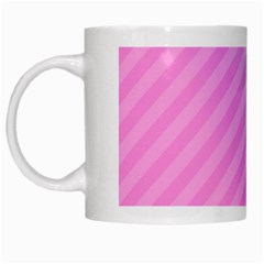 Diagonal Pink Stripe Gradient White Mugs by Sapixe