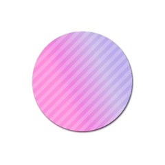 Diagonal Pink Stripe Gradient Magnet 3  (round) by Sapixe