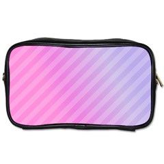 Diagonal Pink Stripe Gradient Toiletries Bag (one Side) by Sapixe