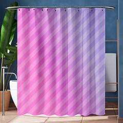 Diagonal Pink Stripe Gradient Shower Curtain 60  X 72  (medium)  by Sapixe