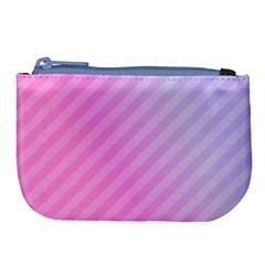 Diagonal Pink Stripe Gradient Large Coin Purse