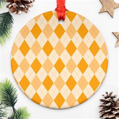 Argyle Pattern Seamless Design Ornament (round) by Sapixe