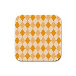 Argyle Pattern Seamless Design Rubber Square Coaster (4 pack)  Front