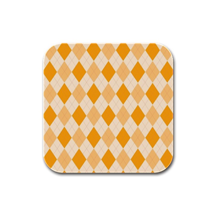 Argyle Pattern Seamless Design Rubber Square Coaster (4 pack) 