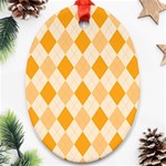 Argyle Pattern Seamless Design Oval Ornament (Two Sides) Front