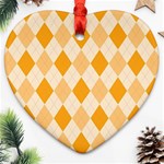 Argyle Pattern Seamless Design Heart Ornament (Two Sides) Front