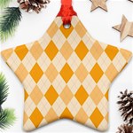 Argyle Pattern Seamless Design Star Ornament (Two Sides) Back