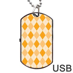 Argyle Pattern Seamless Design Dog Tag USB Flash (Two Sides)