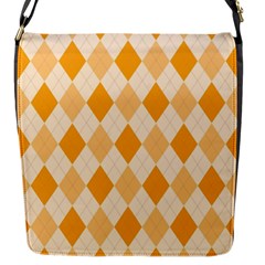 Argyle Pattern Seamless Design Flap Closure Messenger Bag (S)