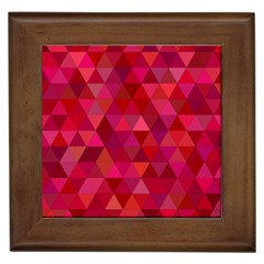 Maroon Dark Red Triangle Mosaic Framed Tiles by Sapixe