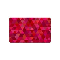 Maroon Dark Red Triangle Mosaic Magnet (name Card) by Sapixe