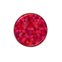 Maroon Dark Red Triangle Mosaic Hat Clip Ball Marker by Sapixe