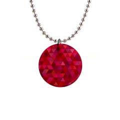 Maroon Dark Red Triangle Mosaic Button Necklaces by Sapixe