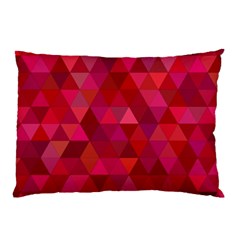 Maroon Dark Red Triangle Mosaic Pillow Case by Sapixe