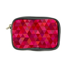 Maroon Dark Red Triangle Mosaic Coin Purse by Sapixe