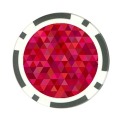 Maroon Dark Red Triangle Mosaic Poker Chip Card Guard (10 Pack) by Sapixe