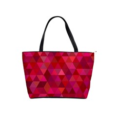 Maroon Dark Red Triangle Mosaic Classic Shoulder Handbag by Sapixe