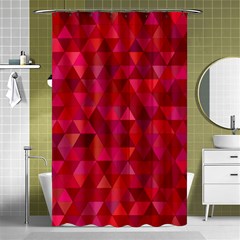 Maroon Dark Red Triangle Mosaic Shower Curtain 48  X 72  (small)  by Sapixe