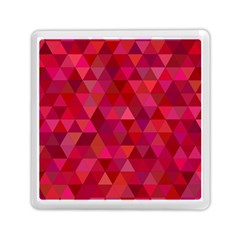 Maroon Dark Red Triangle Mosaic Memory Card Reader (square) by Sapixe