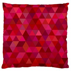 Maroon Dark Red Triangle Mosaic Large Cushion Case (one Side) by Sapixe