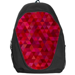 Maroon Dark Red Triangle Mosaic Backpack Bag by Sapixe