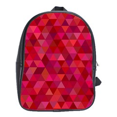 Maroon Dark Red Triangle Mosaic School Bag (xl) by Sapixe