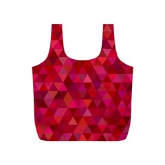 Maroon Dark Red Triangle Mosaic Full Print Recycle Bag (s) by Sapixe