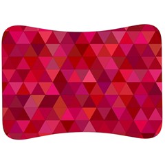 Maroon Dark Red Triangle Mosaic Velour Seat Head Rest Cushion