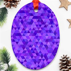 Purple Triangle Purple Background Ornament (Oval)