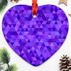 Purple Triangle Purple Background Ornament (Heart)