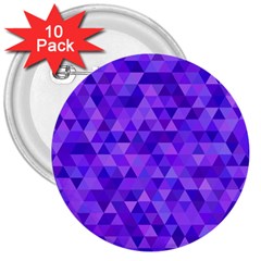 Purple Triangle Purple Background 3  Buttons (10 Pack)  by Sapixe