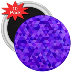 Purple Triangle Purple Background 3  Magnets (10 Pack)  by Sapixe